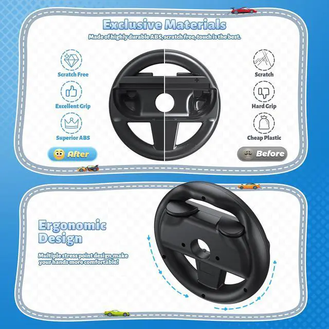 Alt view image 5 of 7 - Switch 2 Steering Wheels for Nintendo Switch 2(2025) for JoyCon 2