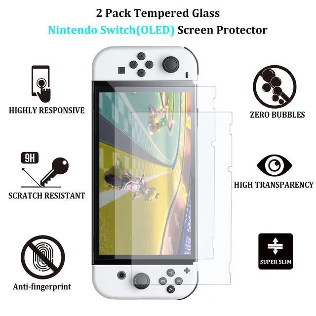 Alt view image 5 of 7 - Accessories Bundle Pack for Nintendo Switch OLED Model(2021), Family Party Kit with Carrying Case, Joy Con Charging Dock, Grips, Covers, Steering Wheels, Mount, Screen Protectors, Caps(23 in 1)