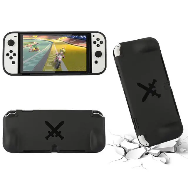 Alt view image 6 of 7 - Accessories Bundle Pack for Nintendo Switch OLED Model(2021), Family Party Kit with Carrying Case, Joy Con Charging Dock, Grips, Covers, Steering Wheels, Mount, Screen Protectors, Caps(23 in 1)