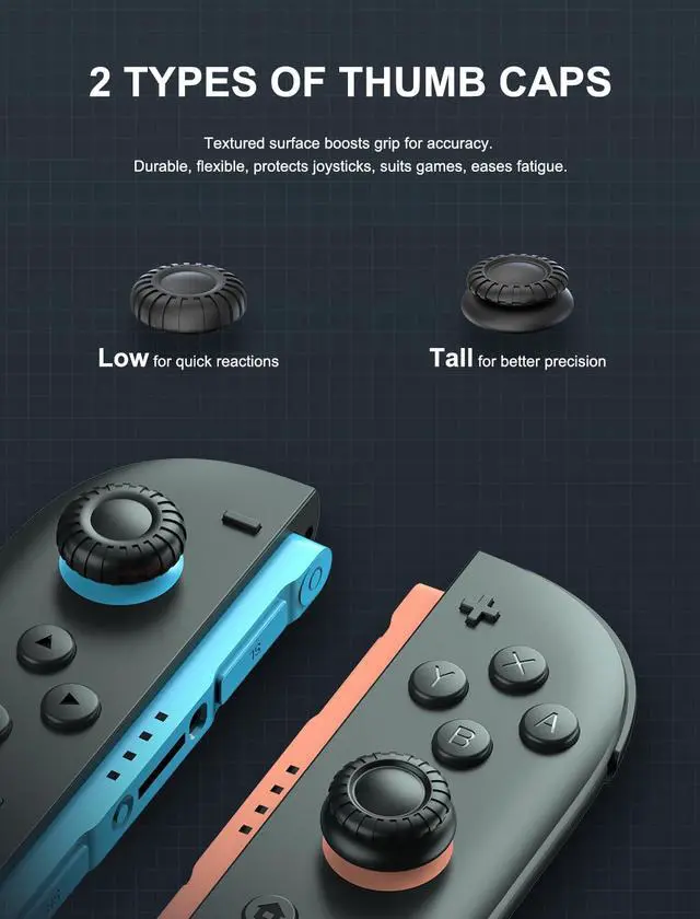 Alt view image 7 of 7 - Joy-Con Grips & Steering Wheels Bundle for Nintendo Switch 2, Ergonomic Anti-Slip Handles Compatible with Joy-Con 2, Switch OLED & 2017 Models, Racing Accessories for Mario Kart World