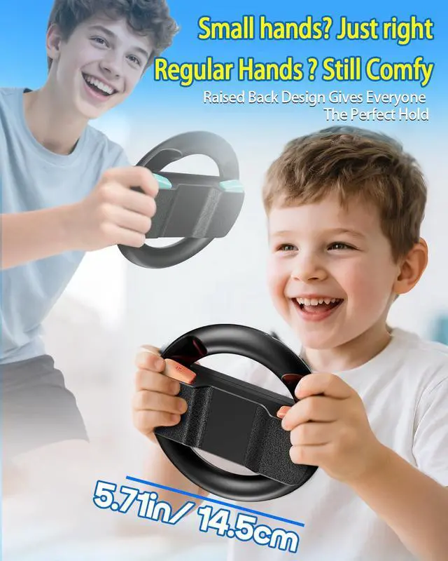 Alt view image 3 of 7 - Steering Wheels for Nintendo Switch 2 (2025) Mario Kart World & 8 Deluxe Racing Games, 2 Pack Racing Game Wheels for NS2 Multiplayer Mode Family Game Night, Switch 2 Accessories for Motion Racing Game