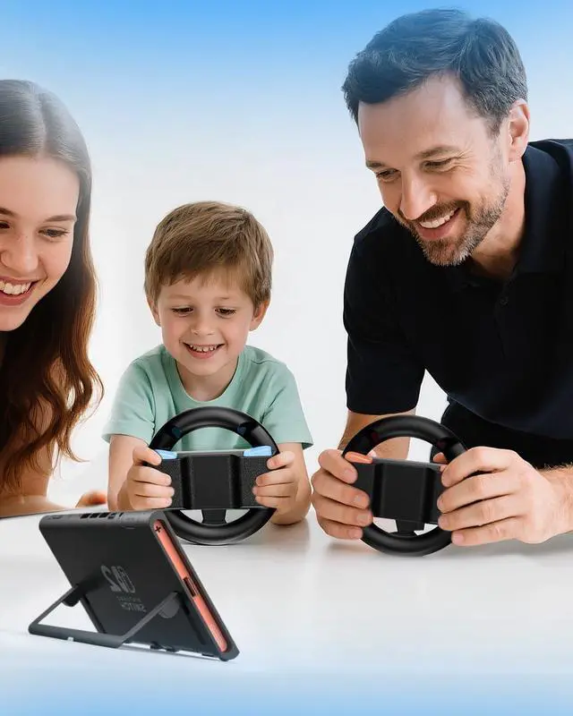 Alt view image 7 of 7 - Steering Wheels for Nintendo Switch 2 (2025) Mario Kart World & 8 Deluxe Racing Games, 2 Pack Racing Game Wheels for NS2 Multiplayer Mode Family Game Night, Switch 2 Accessories for Motion Racing Game