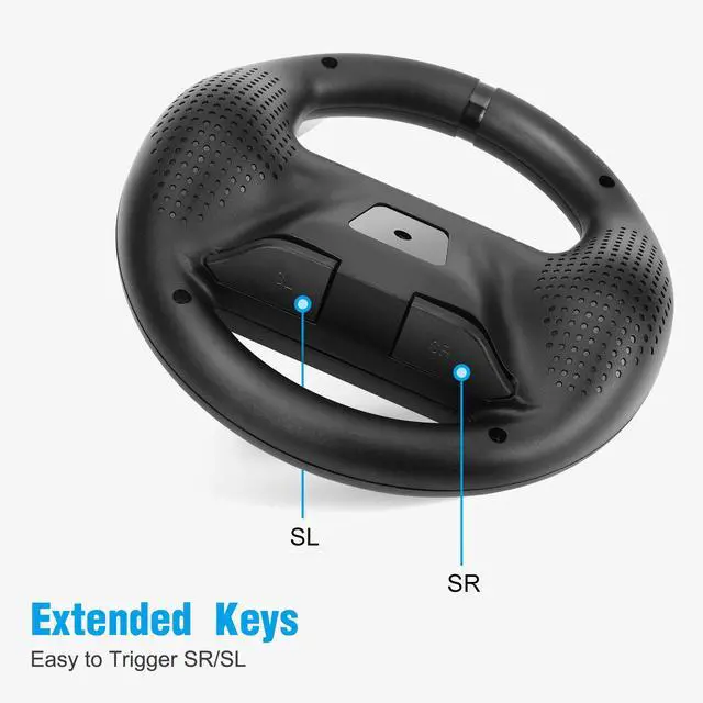 Alt view image 2 of 7 - Racing Games Steering Wheel compatible with Switch, Joy-Con Steering Wheel, Black 2 Pack