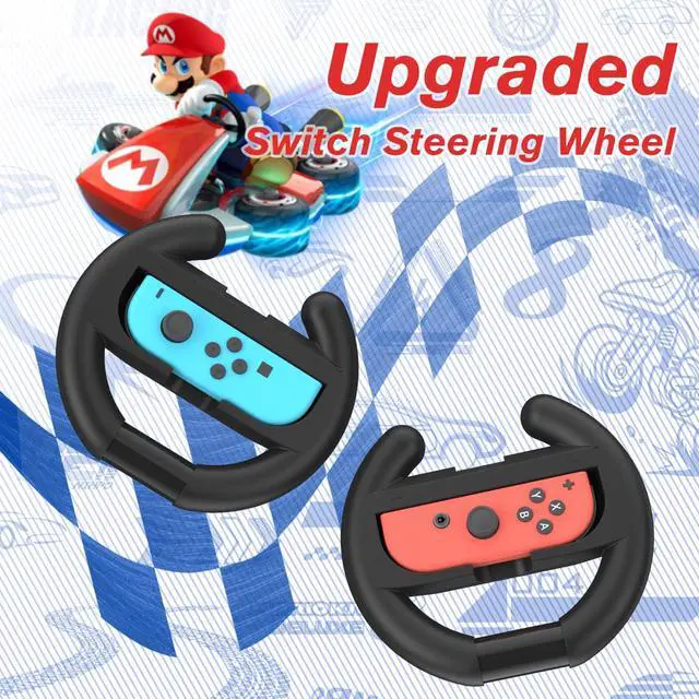 Alt view image 2 of 6 - Steering Wheel for Mario Kart Nintendo Switch, Switch Racing Steering Wheel for Mario Kart 8 Deluxe Compatible Nintendo Switch/Switch OLED, Switch Joy Con Controller Race Accessories (Upgrade 4 Pack)