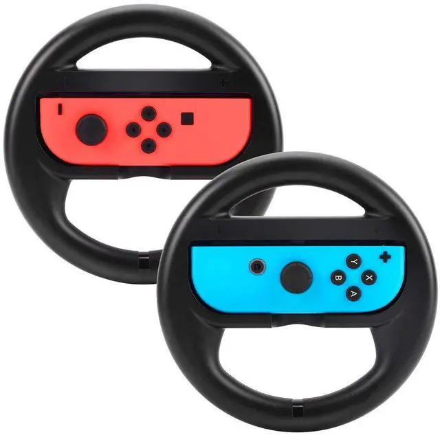 Main image of Racing Games Steering Wheel compatible with Switch, Joy-Con Steering Wheel, Black 2 Pack