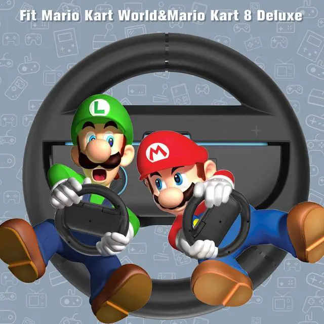 Alt view image 4 of 7 - Switch Steering Wheel for Nintendo Switch 2,Racing Wheel for Switch 2 JoyCon Controller,2 Pack Nintendo Switch Steering Wheel Fit Mario Kart World/Mario Kart 8 Deluxe Switch Accessories Switch2 Wheel