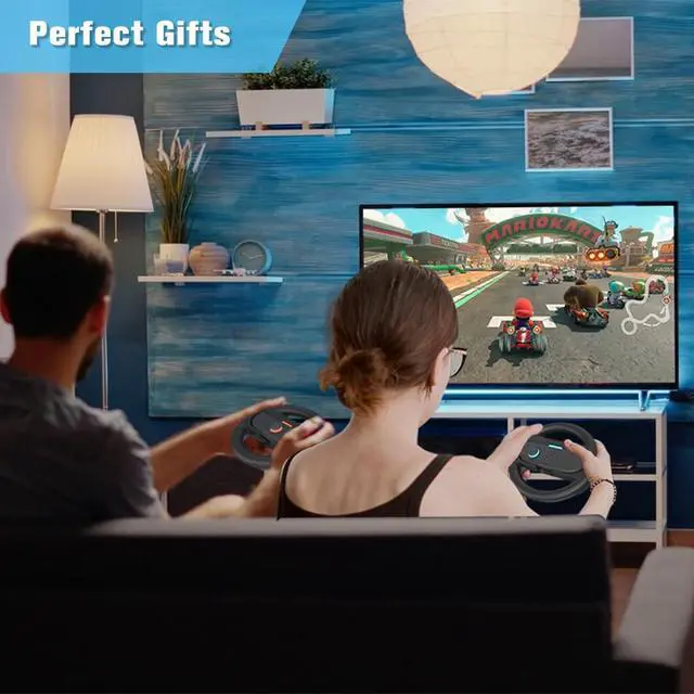 Alt view image 7 of 7 - Switch Steering Wheel for Nintendo Switch 2,Racing Wheel for Switch 2 JoyCon Controller,2 Pack Nintendo Switch Steering Wheel Fit Mario Kart World/Mario Kart 8 Deluxe Switch Accessories Switch2 Wheel