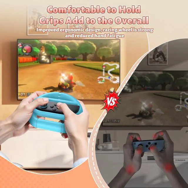 Alt view image 4 of 7 - Switch Steering Wheels for Nintendo Switch 2/1/OLED for Joy-Con