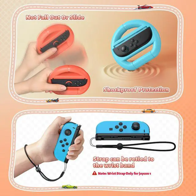 Alt view image 7 of 7 - Switch Steering Wheels for Nintendo Switch 2/1/OLED for Joy-Con