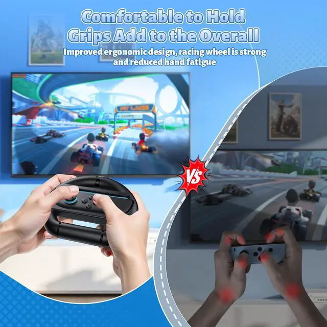 Alt view image 4 of 7 - Switch Steering Wheels for Nintendo Switch 2/1/OLED for Joy-Con