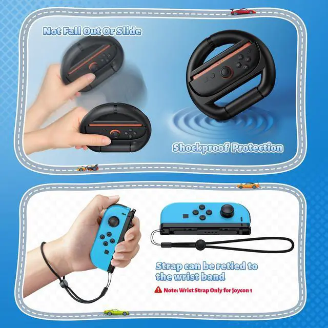 Alt view image 7 of 7 - Switch Steering Wheels for Nintendo Switch 2/1/OLED for Joy-Con