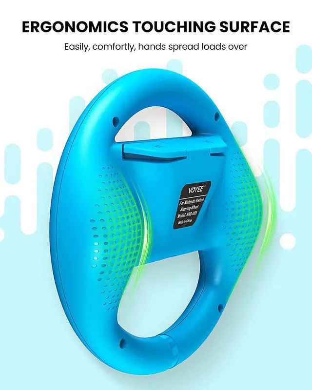 Alt view image 5 of 7 - Steering Wheel Compatible with Nintendo Switch Wheel, Family Use Accessories Compatible with Switch JoyCon Controllers, 2 Pack (Blue and Red)