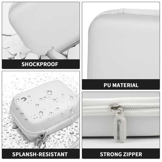 Alt view image 3 of 7 - Digital Camera Case for Kodak FZ55/FZ45 and for CAMKORY, White | Hard EVA Shell,Pre-Cut Foam, Accessories Mesh Pocket, Wrist Strap, Compact for Travel, School and Daily Storage, Case only