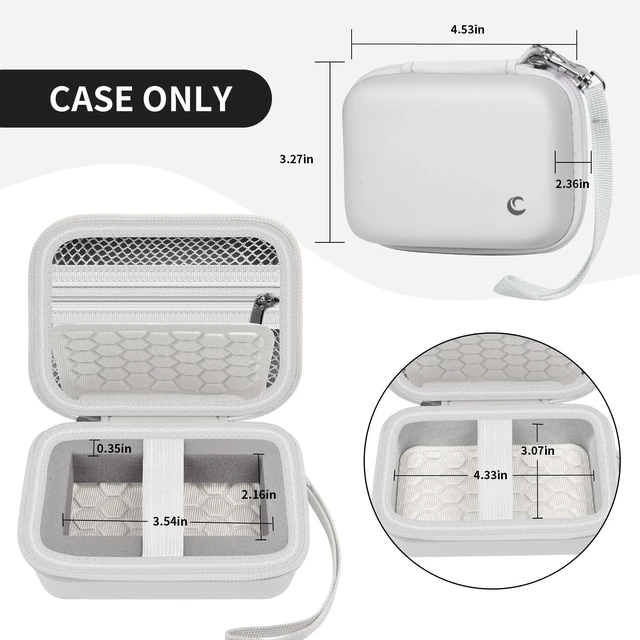 Alt view image 5 of 7 - Digital Camera Case for Kodak FZ55/FZ45 and for CAMKORY, White | Hard EVA Shell,Pre-Cut Foam, Accessories Mesh Pocket, Wrist Strap, Compact for Travel, School and Daily Storage, Case only