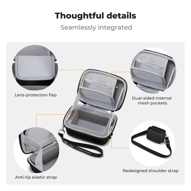 Alt view image 7 of 7 - Carrying Case for Digital Camera, Hard Shell Protective Case | Compatible with Ricoh GR III/GR IIIX/for Sony ZV-1 RX100/ for Canon G7X Mark III/G5X Mark II (Case Only),BE02