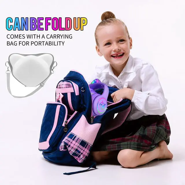 Alt view image 6 of 7 - Kids Bluetooth Headphones with Case,Cute LED Light Up Cat Ears