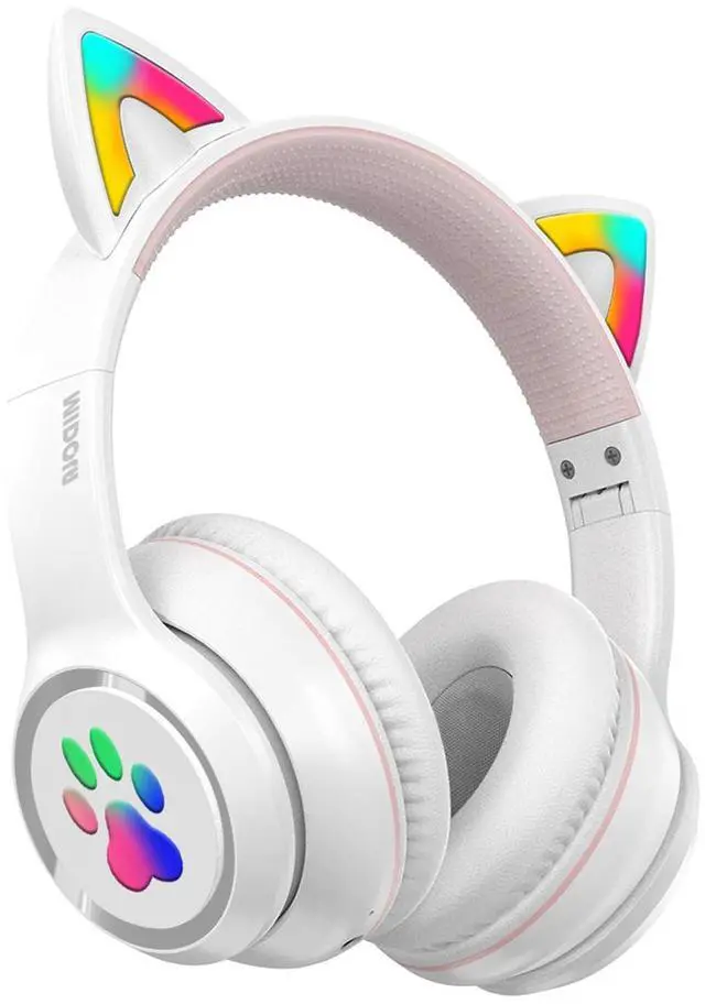 Main image of Bluetooth Headphones Wireless Cat Ear 60H/8H with LED Light Mic White