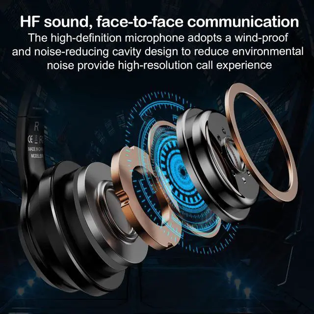 Alt view image 5 of 7 - Bluetooth RGB Cat Ear Headphones, Foldable/Built-in Mic, Black