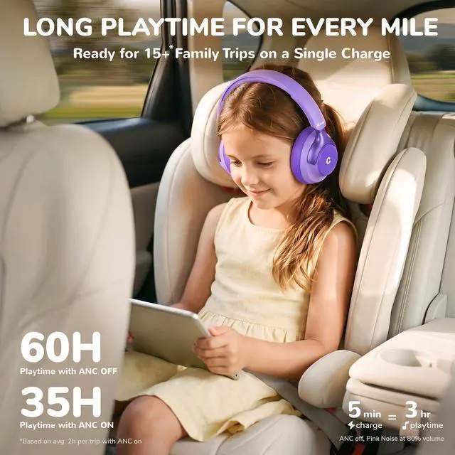 Alt view image 6 of 7 - Q950 Hearing Care Certified Noise Cancelling Headphones for Kids
