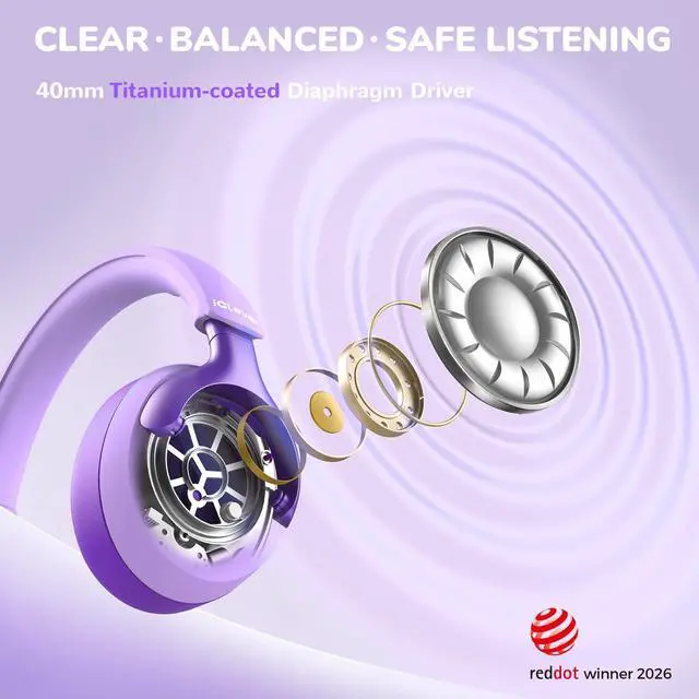 Alt view image 4 of 7 - Q950 Hearing Care Certified Noise Cancelling Headphones for Kids