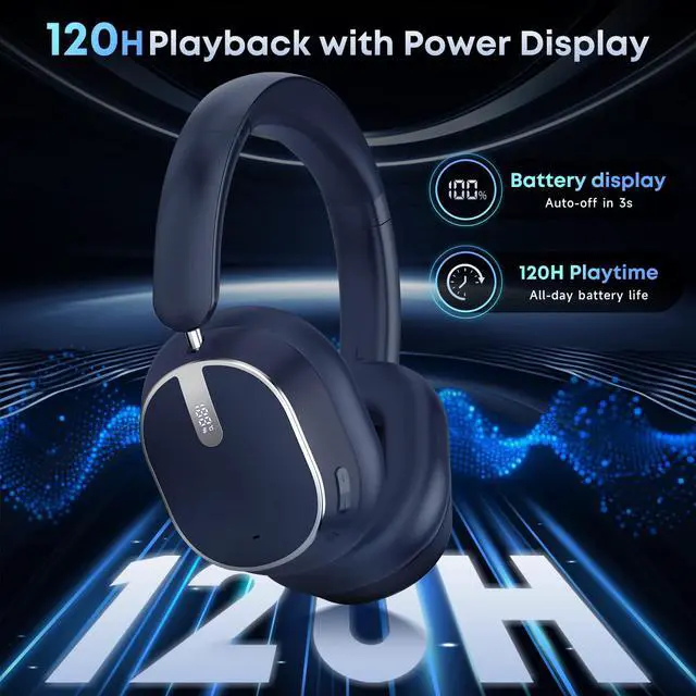 Alt view image 4 of 7 - Hybrid Active Noise Cancelling Bluetooth Headphones Wireless Headphones