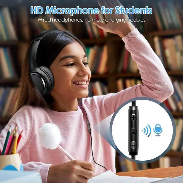 Alt view image 4 of 7 - USB C Wired Headphones, Active Noise Canceling Over Ear with Mic