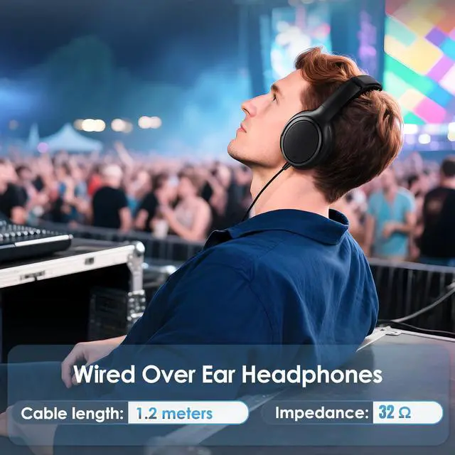 Alt view image 7 of 7 - USB C Wired Headphones, Active Noise Canceling Over Ear with Mic