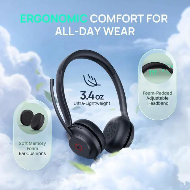 Alt view image 5 of 7 - UH35 2nd Gen Wired Headset, USB-C/A,AI Noise Canceling Mic,HD Audio