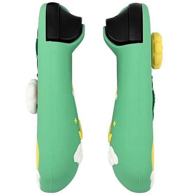 Alt view image 6 of 7 - Silicone Protective Case for Nintendo Switch 2 Joy Con Controllers with 2 Silicone Thumb Grips, Bunny & Flower Design, Green