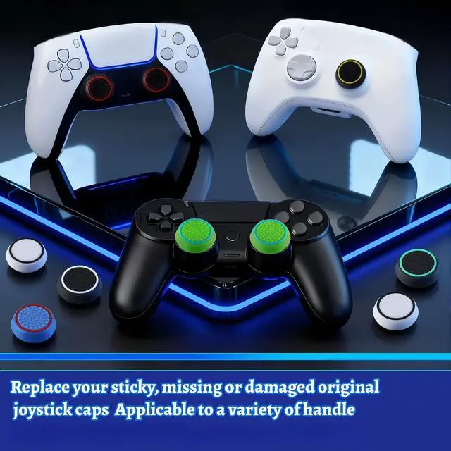 Alt view image 5 of 6 - 28 Pcs Controller Thumb Grips Set, Joystick Caps, Thumb Grip Cover Joystick Button Caps Controller Assist Silicone Accessories Replacement Parts