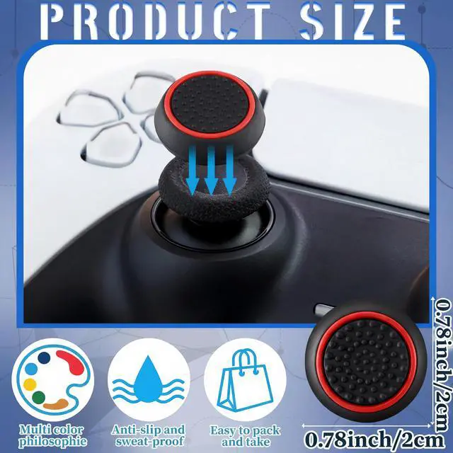Alt view image 2 of 6 - 28 Pcs Controller Thumb Grips Set, Joystick Caps, Thumb Grip Cover Joystick Button Caps Controller Assist Silicone Accessories Replacement Parts