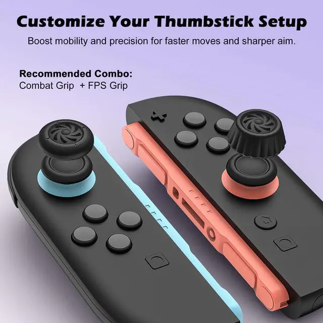 Alt view image 3 of 7 - Thumb Grips Set for Nintendo Switch 2/Pro, Anti-Slip Joycon Controller Caps, Ergonomic Design, Enhanced Gaming Grip, Thumb Grip Caps, Switch 2 Joystick Caps, Black, 3 Pairs (6 PCS)