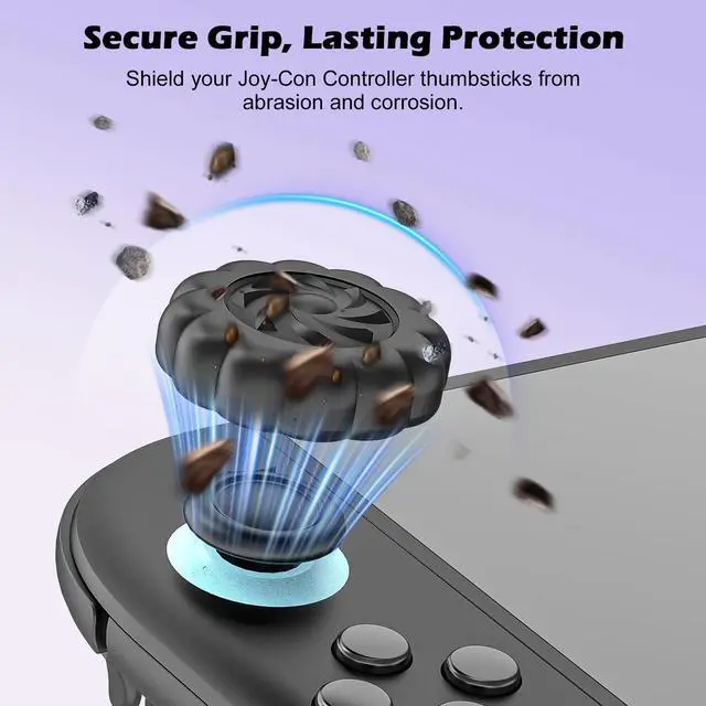 Alt view image 7 of 7 - Thumb Grips Set for Nintendo Switch 2/Pro, Anti-Slip Joycon Controller Caps, Ergonomic Design, Enhanced Gaming Grip, Thumb Grip Caps, Switch 2 Joystick Caps, Black, 3 Pairs (6 PCS)