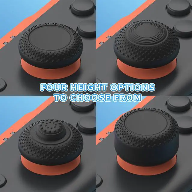 Alt view image 2 of 7 - 8-in-1 Pro Thumb Grips for Nintendo Switch 2 | 4 Heights(5-10mm) Joystick Caps for FPS/RPG | Ergonomic Design Silicone Thumbstick Cover Accessories for Joycon 2, Black (8-Pack)