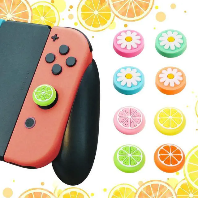 Alt view image 2 of 7 - 16 Pcs Replacement Fruit Lemon and Flower Design Thumb Grip Caps