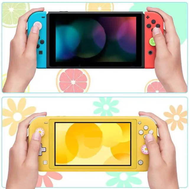 Alt view image 6 of 7 - 16 Pcs Replacement Fruit Lemon and Flower Design Thumb Grip Caps