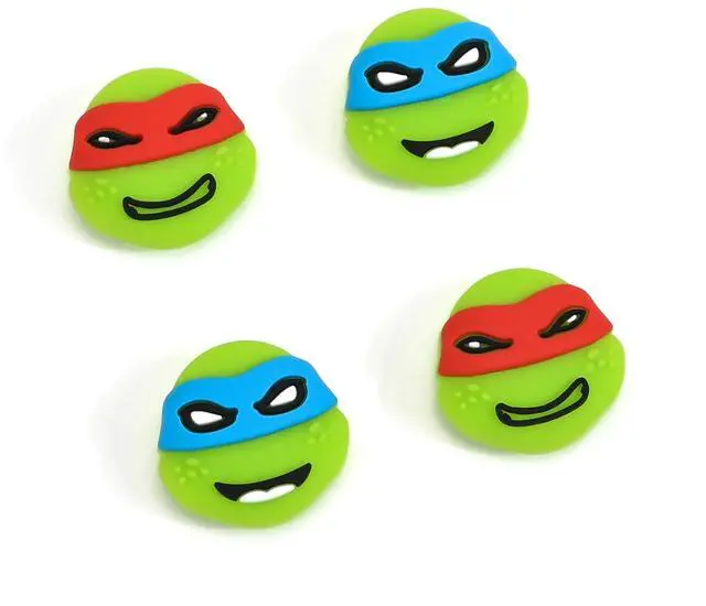 Main image of Thumb Grips Caps Design for Switch Console, Soft Silicone Joycon Analog Controller Protective Anti-Slip Covers 4PCS Turtles Button Joystick Caps - Green Turtles