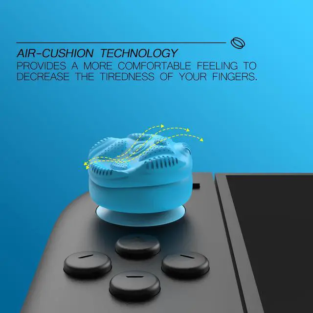 Alt view image 2 of 7 - for Switch 2 Thumbs Cushion Caps Thumb Grips (4-Pack) | Silicone Joystick Grip Cover for Nintendo Switch 2 Joycon, Anti-Slip Raindrop Texture Design - Blue & Orange