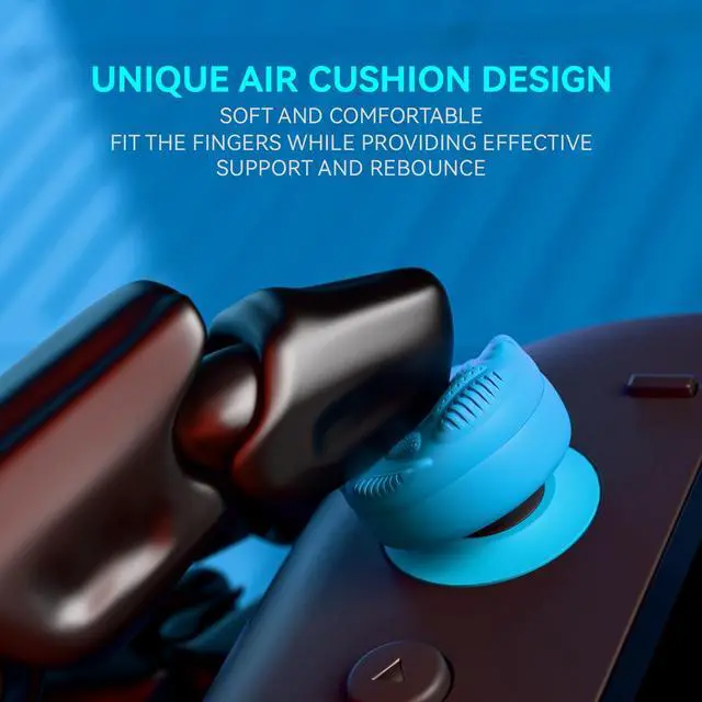 Alt view image 5 of 7 - for Switch 2 Thumbs Cushion Caps Thumb Grips (4-Pack) | Silicone Joystick Grip Cover for Nintendo Switch 2 Joycon, Anti-Slip Raindrop Texture Design - Blue & Orange