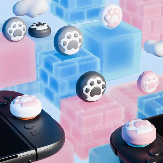 Alt view image 5 of 7 - Thumb Grips for Nintendo Switch 2 | Kawaii Silicone Joystick Caps (8-Pack) - Cute Accessories Analog Stick Covers for Joycon 2 - Cat Paw