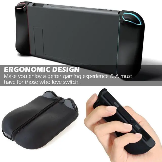 Alt view image 5 of 7 - Protective Case Compatible with Nintendo Switch Joy-Con Controller with Thumb Caps, 2 Pack Anti-Slip Silicone Grips Covers with 16 Thumb Stick Pads - Black, Blue + Red