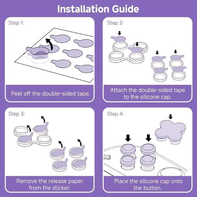 Alt view image 5 of 7 - ABXY Buttons Sticker Joystick Cover Caps for Switch 2, Cross D-Pad Button Caps Silicone Thumb Grips Set Compatible with Nintendo Switch 2 Controller - Candle Ghost