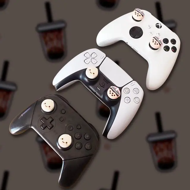 Alt view image 3 of 7 - Boba Dumpling Thumb Grips | Kawaii Cute Cutecore Pastel Button Caps | Compatible with Sony PlayStation PS5 PS4 Xbox Nintendo Switch 2 Pro Controllers (not Switch 1)