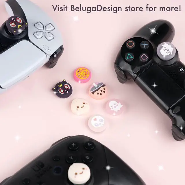 Alt view image 7 of 7 - Boba Dumpling Thumb Grips | Kawaii Cute Cutecore Pastel Button Caps | Compatible with Sony PlayStation PS5 PS4 Xbox Nintendo Switch 2 Pro Controllers (not Switch 1)