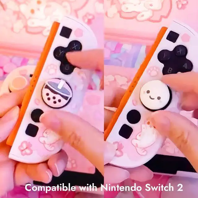 Alt view image 5 of 7 - Boba Dumpling Thumb Grips | Kawaii Cute Cutecore Pastel Button Caps | Compatible with Sony PlayStation PS5 PS4 Xbox Nintendo Switch 2 Pro Controllers (not Switch 1)