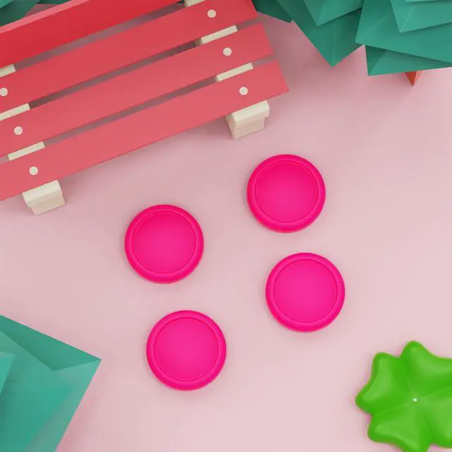 Alt view image 5 of 7 - PlayVital Switch Joystick Caps, Switch Lite Thumbstick Caps, Silicone Analog Cover for OLED Joycon Thumb Grips - Bright Pink