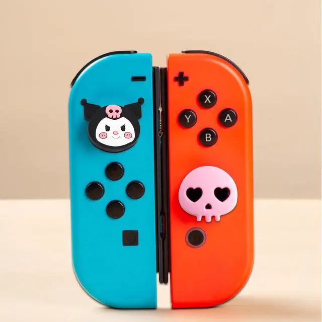 Alt view image 4 of 7 - Switch Silicone Thumb Grip Caps, Joystick Cover Compatible with Nintendo Switch/OLED/Switch Lite,4PCS (KRM+Skull)