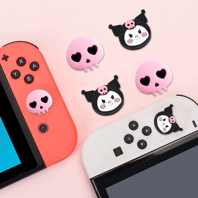 Alt view image 7 of 7 - Switch Silicone Thumb Grip Caps, Joystick Cover Compatible with Nintendo Switch/OLED/Switch Lite,4PCS (KRM+Skull)
