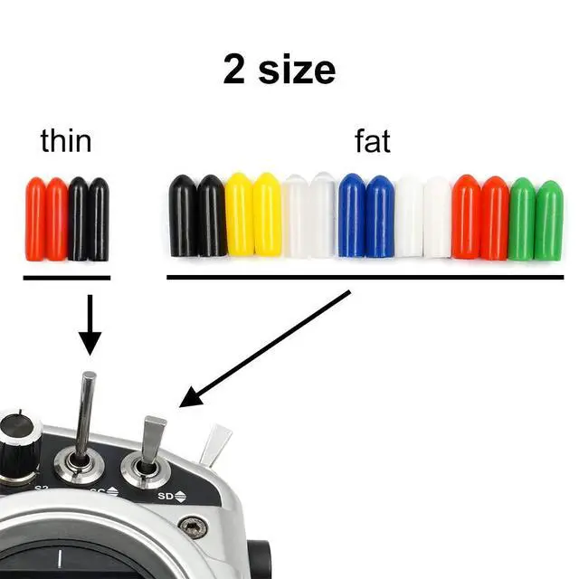 Alt view image 2 of 6 - 18 PCS Anti-Slipping Switch Rubber Cap Sheath Cover for Radiomaster TX16s Jumper T16 T18 FrSky X9D QX7 Flysky Spektrum DX8e NX8 Radiolink and Futaba Transmitter