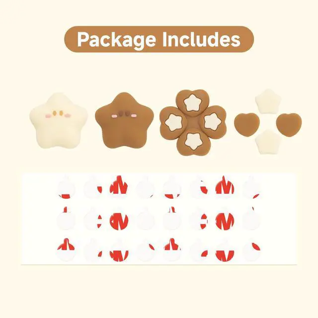 Alt view image 4 of 7 - ABXY Buttons Sticker Joystick Cover Caps for Switch 2, Cross D-Pad Button Caps Silicone Thumb Grips Set Compatible with Nintendo Switch 2 Controller - Star Baby(Yellow Brown)